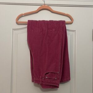 Forever 21 Women's Dark Pink Corduroy Flare Jeans